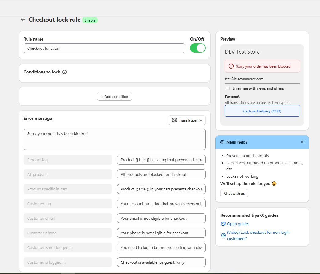 Figure 2 — Rule editor page