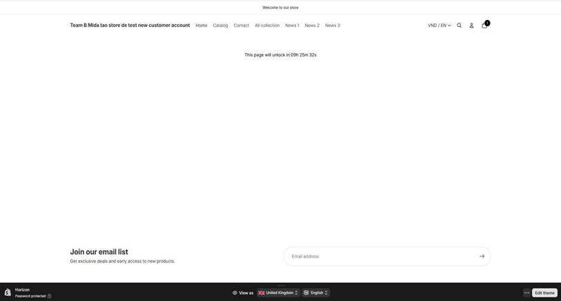 Figure 6 — Full page lock: 'This page will unlock in: 09h 25m 32s' centered on the locked page. Content is hidden until the timer expires.